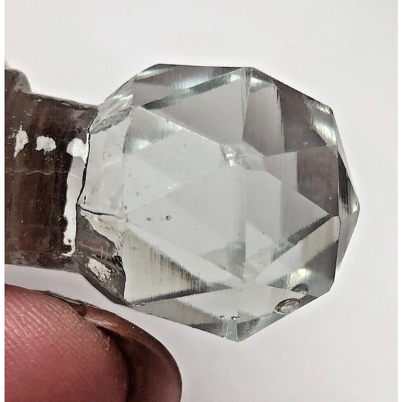 Flashed Cranberry Cut to Clear Vintage Perfume Bottle w/ Stopper Bohemian Glass - Picture 7 of 8